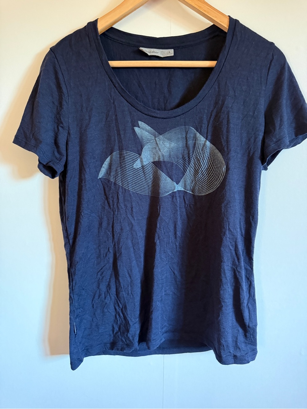 Icebreaker Merino Wool Tee Navy Graphic T-Shirt Women’s Large